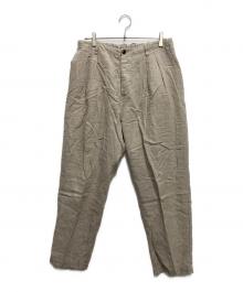 confect（コンフェクト）の古着「ブラックリネンキャンバス2タック」｜ベージュ