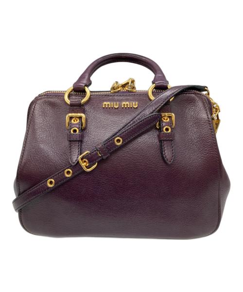 MIU MIU（ミュウミュウ）MIU MIU (ミュウミュウ) マドラス2WAYバッグ パープル サイズ:下記参照の古着・服飾アイテム