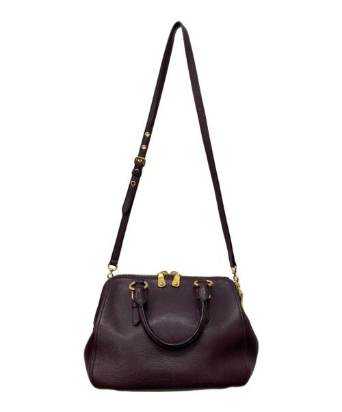 MIU MIU（ミュウミュウ）MIU MIU (ミュウミュウ) マドラス2WAYバッグ パープル サイズ:下記参照の古着・服飾アイテム