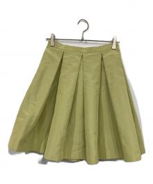 PRADA（プラダ）の古着「プリーツスカート」｜ライトグリーン