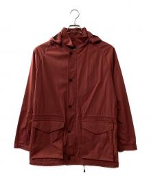 Paul Stuart（ポールスチュアート）の古着「ナイロンミックスコットンストレッチフーディーブルゾン」｜レッド
