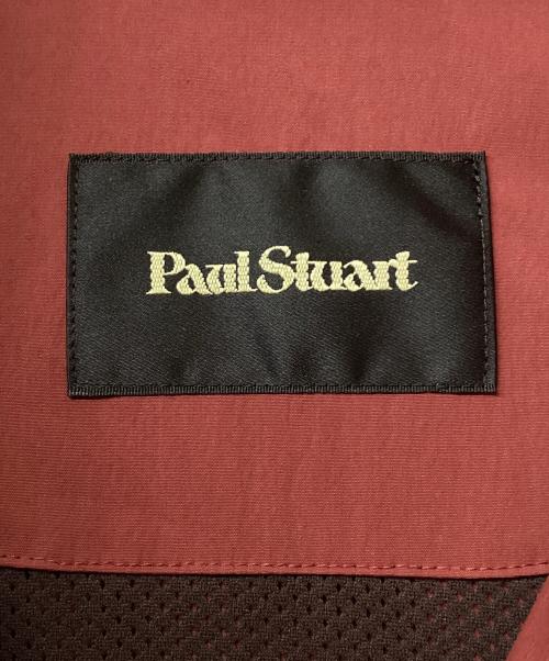 Paul Stuart（ポールスチュアート）Paul Stuart (ポールスチュアート) ナイロンミックスコットンストレッチフーディーブルゾン レッド サイズ:48の古着・服飾アイテム
