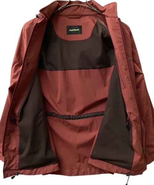 Paul Stuart（ポールスチュアート）Paul Stuart (ポールスチュアート) ナイロンミックスコットンストレッチフーディーブルゾン レッド サイズ:48の古着・服飾アイテム