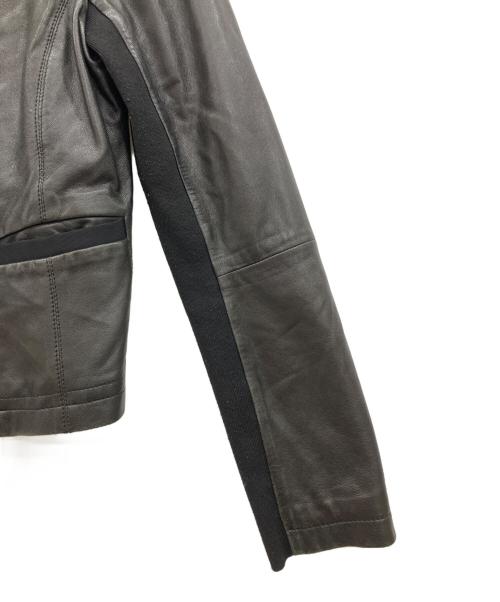 WEEKEND Max Mara（ウィークエンド マックスマーラ）WEEKEND Max Mara (ウィークエンド マックスマーラ) ノーカラーレザージャケット ブラック サイズ:38の古着・服飾アイテム