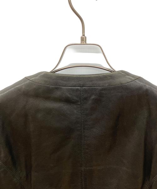 WEEKEND Max Mara（ウィークエンド マックスマーラ）WEEKEND Max Mara (ウィークエンド マックスマーラ) ノーカラーレザージャケット ブラック サイズ:38の古着・服飾アイテム