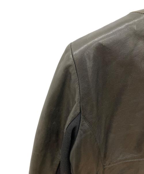 WEEKEND Max Mara（ウィークエンド マックスマーラ）WEEKEND Max Mara (ウィークエンド マックスマーラ) ノーカラーレザージャケット ブラック サイズ:38の古着・服飾アイテム