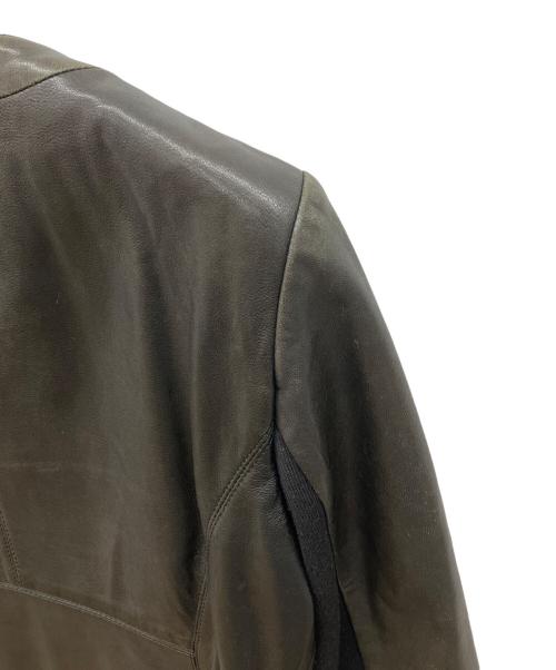 WEEKEND Max Mara（ウィークエンド マックスマーラ）WEEKEND Max Mara (ウィークエンド マックスマーラ) ノーカラーレザージャケット ブラック サイズ:38の古着・服飾アイテム