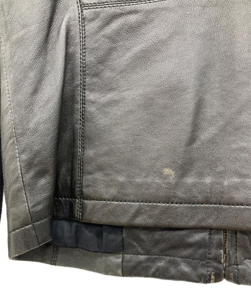 WEEKEND Max Mara（ウィークエンド マックスマーラ）WEEKEND Max Mara (ウィークエンド マックスマーラ) ノーカラーレザージャケット ブラック サイズ:38の古着・服飾アイテム