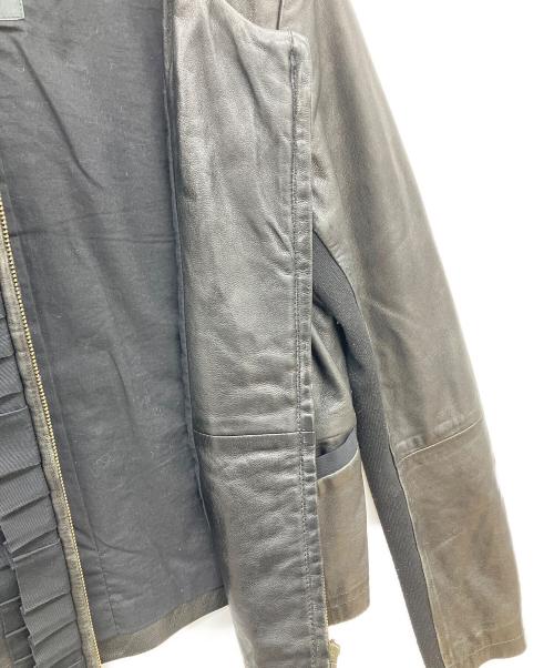 WEEKEND Max Mara（ウィークエンド マックスマーラ）WEEKEND Max Mara (ウィークエンド マックスマーラ) ノーカラーレザージャケット ブラック サイズ:38の古着・服飾アイテム