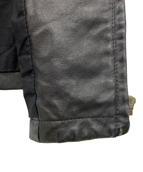 WEEKEND Max Mara（ウィークエンド マックスマーラ）WEEKEND Max Mara (ウィークエンド マックスマーラ) ノーカラーレザージャケット ブラック サイズ:38の古着・服飾アイテム