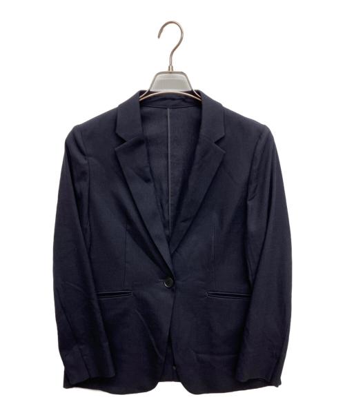 23区（ニジュウサンク）23区 (ニジュウサンク) アイアスマットストレッチ テーラード ジャケット ネイビー サイズ:40の古着・服飾アイテム