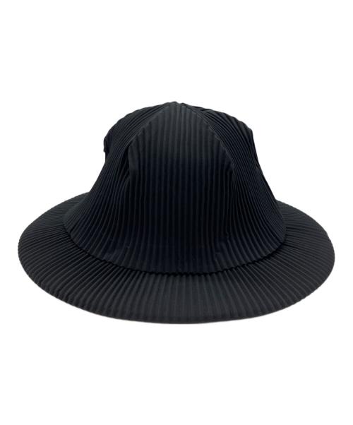 HOMME PLISSE ISSEY MIYAKE（オム プリッセ イッセイ ミヤケ）HOMME PLISSE ISSEY MIYAKE (オム プリッセ イッセイ ミヤケ) プリーツバケットハット ブラックの古着・服飾アイテム