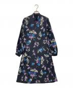 sunaunaスーナウーナ）の古着「フラワーガーデンチャイナワンピース」｜ネイビー