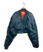 RE:CIRCLE STUDIOリメイクスタジオ）の古着「リメイクMA-1ジャケット」｜ネイビー×ベージュ