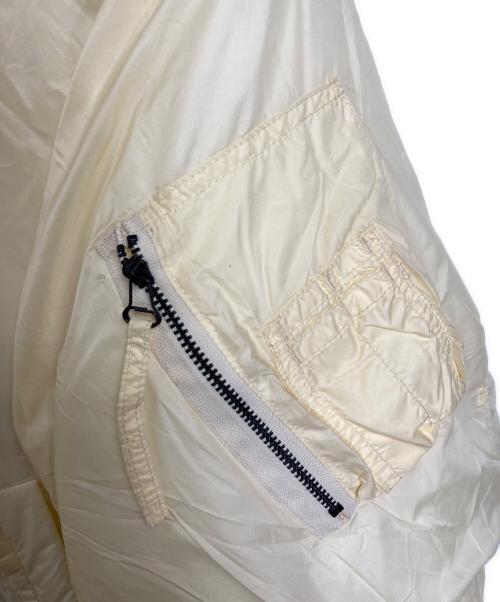 JOHN MASON SMITH（ジョンメイソンスミス）JOHN MASON SMITH (ジョンメイソンスミス) ナイロンタフタ フーディー MA-1 ジャケット　アウター　日本製 アイボリー サイズ:Lの古着・服飾アイテム