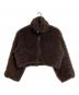 THINGS THAT MATTER（シングスザットマター）の古着「CRIMPED FUR CROPPED BLOUSON ボアジャケット　ダブルジップ」｜ブラウン