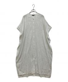 mizuiro-ind（ミズイロインド）の古着「バンドカラージャガードワンピース」｜ホワイト