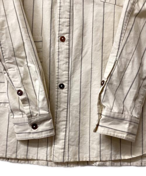 ALEKSANDR MANAMIS（アレクサンダー・マナミ）ALEKSANDR MANAMIS (アレクサンダー・マナミ) aleksandr manamis ストライプシャツ ベージュ サイズ:3の古着・服飾アイテム