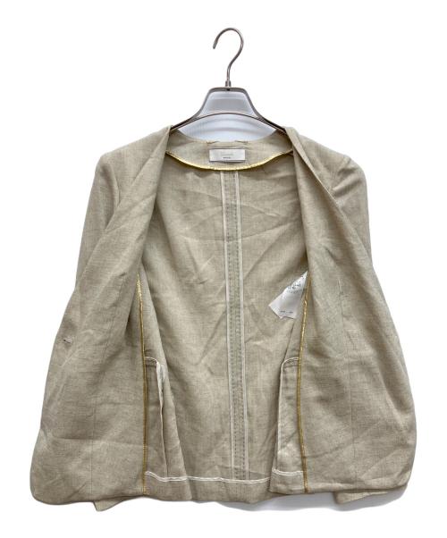 BEIGE（ベイジ）BEIGE (ベイジ) CAROLE / ノーカラージャケット ベージュ サイズ:2の古着・服飾アイテム
