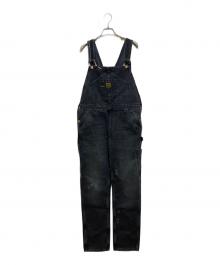 WASHINGTON DEE CEE（ワシントンディーシー）の古着「ダメージデニムオーバーオール」｜ブラック