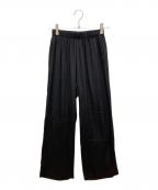 MUSEミューズ）の古着「シルクサテン イージーパンツ」｜ブラック