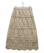 journal standard luxeジャーナルスタンダード ラックス）の古着「レースMIXスカート」｜ベージュ