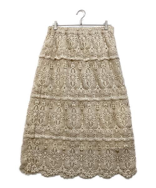 journal standard luxe（ジャーナルスタンダード ラックス）journal standard luxe (ジャーナルスタンダード リュクス) レースMIXスカート ベージュ サイズ:FREEの古着・服飾アイテム