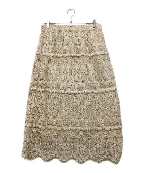 journal standard luxe（ジャーナルスタンダード ラックス）journal standard luxe (ジャーナルスタンダード リュクス) レースMIXスカート ベージュ サイズ:FREEの古着・服飾アイテム