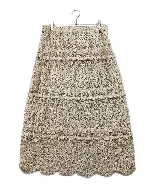 journal standard luxe（ジャーナルスタンダード ラックス）journal standard luxe (ジャーナルスタンダード リュクス) レースMIXスカート ベージュ サイズ:FREEの古着・服飾アイテム
