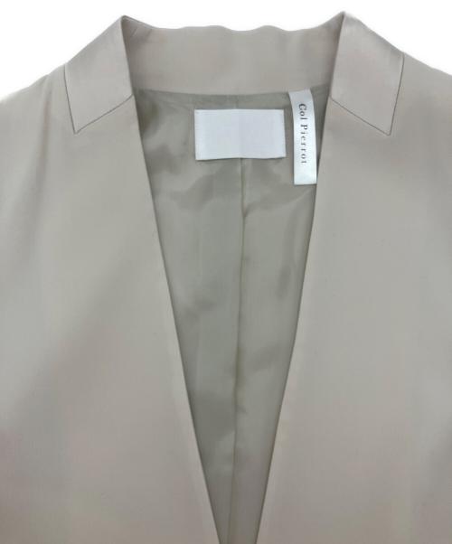 Col Pierrot（コルピエロ）Col Pierrot (コルピエロ) サテンコンビジャケット ベージュ サイズ:38の古着・服飾アイテム