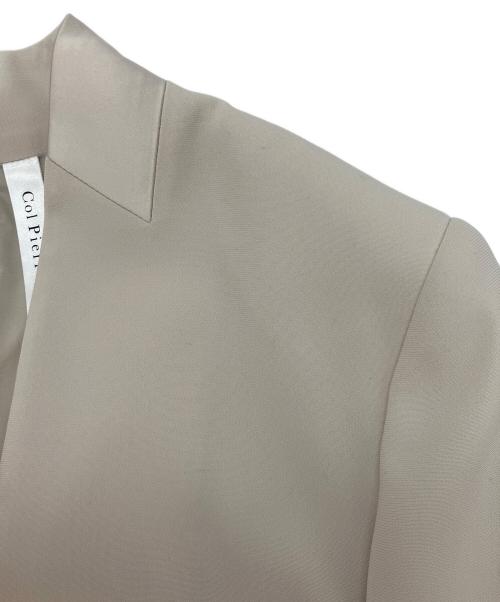 Col Pierrot（コルピエロ）Col Pierrot (コルピエロ) サテンコンビジャケット ベージュ サイズ:38の古着・服飾アイテム