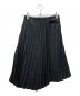 DES PRES（デ プレ）の古着「ハイツイストギャバジン イレギュラーヘムプリーツスカート」｜ブラック