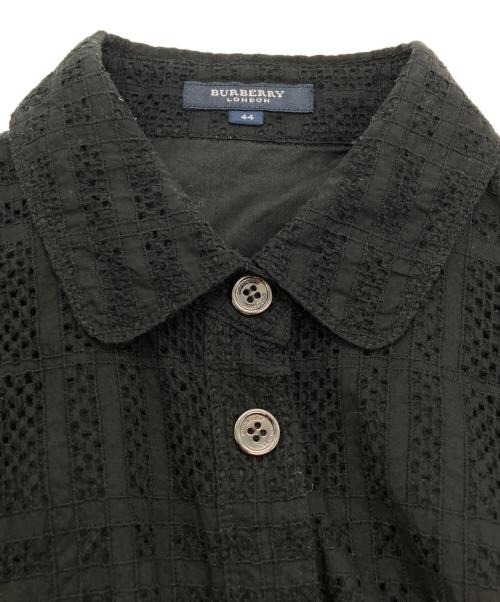 BURBERRY LONDON（バーバリーロンドン）BURBERRY LONDON (バーバリーロンドン) 半袖レースブラウス ブラック サイズ:44の古着・服飾アイテム