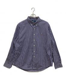 RALPH LAUREN（ラルフローレン）の古着「ストライプBDシャツ　ワンポイントシャツ」｜ネイビー