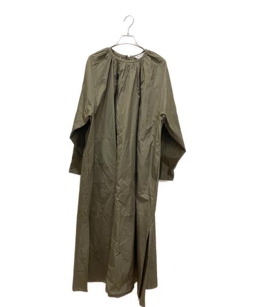 MaxMara（マックスマーラ）MaxMara (マックスマーラ) シルク混ナイロンギャザーワンピース カーキ サイズ:38の古着・服飾アイテム