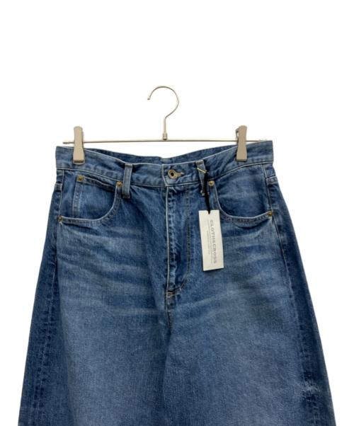 CLOTH&CROSS（クロスアンドクロス）CLOTH&CROSS (クロスアンドクロス) 裾フリンジカーブデニムパンツ インディゴ サイズ:Mの古着・服飾アイテム