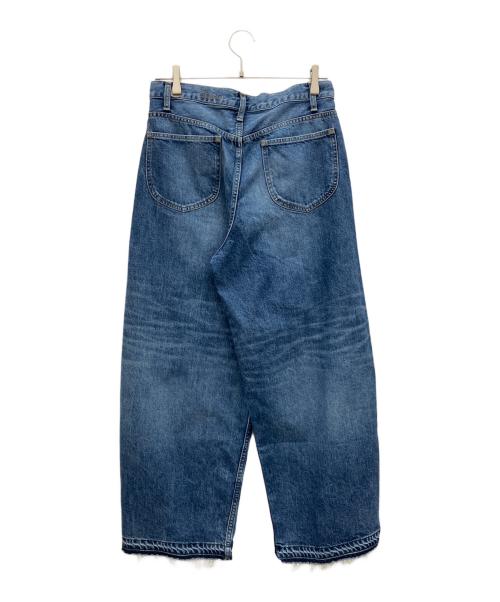 CLOTH&CROSS（クロスアンドクロス）CLOTH&CROSS (クロスアンドクロス) 裾フリンジカーブデニムパンツ インディゴ サイズ:Mの古着・服飾アイテム