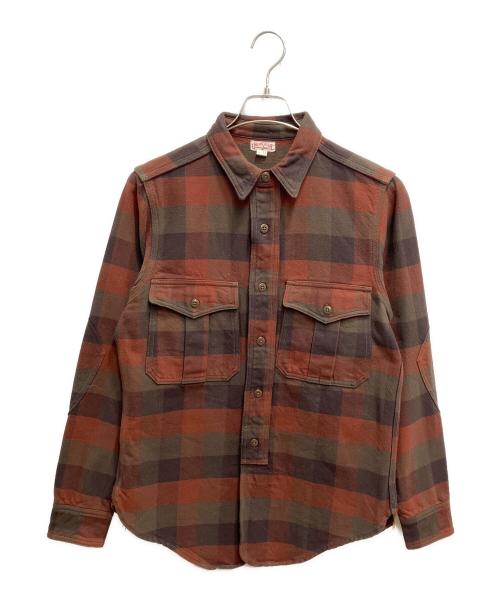 freewheelers（フリーホイーラーズ）freewheelers (フリーホイーラーズ) Mechanic Shirts”Baldy Gus” ブラウン サイズ:15の古着・服飾アイテム