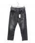 CLOTH&CROSS（クロスアンドクロス）の古着「ボーイフレンドクラッシュデニムパンツ」｜ブラック
