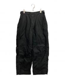 TapWater（タップウォーター）の古着「Cotton Linen Back Sateen Military Trousers」｜ブラック