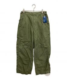 TapWater（タップウォーター）の古着「Cotton Linen Back Sateen Military Trousers/コットンリネンバックサテンミリタリートラウザー」｜カーキ