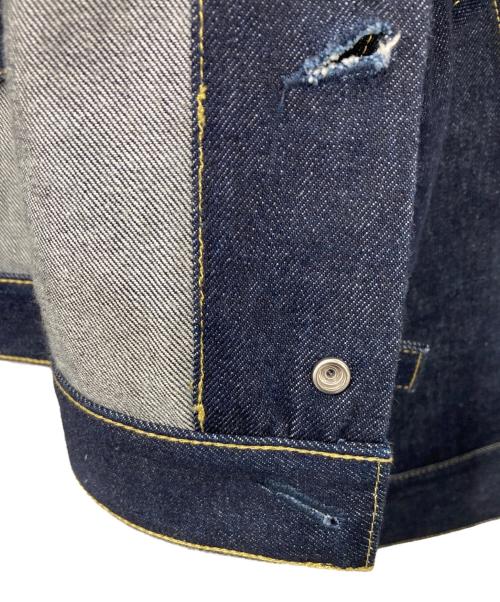 FUMITO GANRYU Red LABEL（フミトガンリュウ）FUMITO GANRYU Red LABEL (フミトガンリュウ) PHENOMENON (フェノメノン) アシンメトリーデニムジャケット インディゴ サイズ:記載なしの古着・服飾アイテム