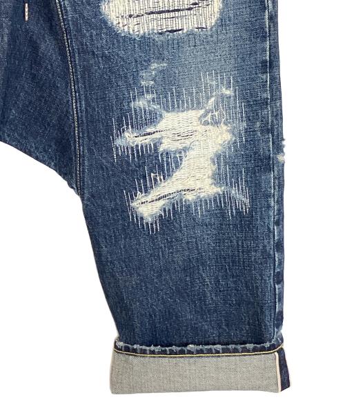 FUMITO GANRYU（フミトガンリュウ）FUMITO GANRYU (フミトガンリュウ) DAMAGED SARROUEL DENIM PANTS インディゴ サイズ:不明の古着・服飾アイテム