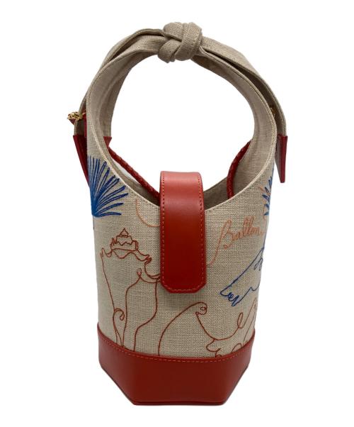 BALLEN PELLETTIERE（バレンペレッティエレ）BALLEN PELLETTIERE (バレンペレッティエレ) 2WAYショルダーバッグ ベージュ×レッドの古着・服飾アイテム