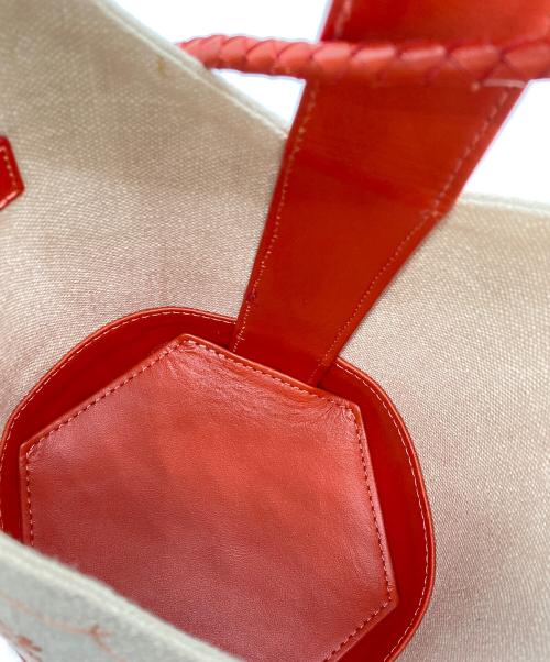 BALLEN PELLETTIERE（バレンペレッティエレ）BALLEN PELLETTIERE (バレンペレッティエレ) 2WAYショルダーバッグ ベージュ×レッドの古着・服飾アイテム