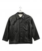 MACPHEEマカフィー）の古着「レザーライク カバーオール」｜ブラック