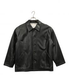 MACPHEE（マカフィー）の古着「レザーライク カバーオール」｜ブラック