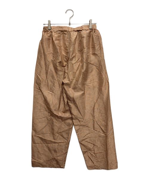 iroiro（イロイロ）iroiro (イロイロ) Gingham Check Thai Silk Meditation Pants ブラウン サイズ:Mの古着・服飾アイテム