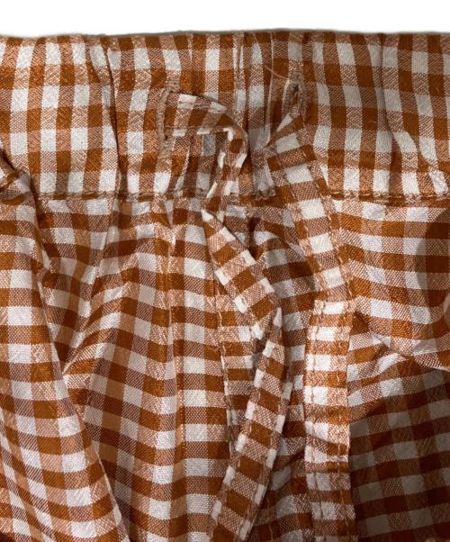 iroiro（イロイロ）iroiro (イロイロ) Gingham Check Thai Silk Meditation Pants ブラウン サイズ:Mの古着・服飾アイテム