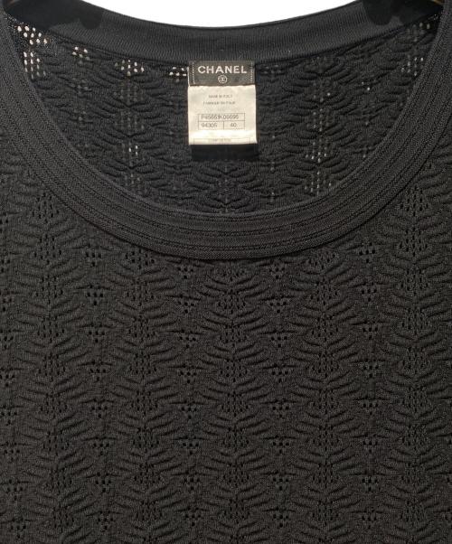 CHANEL（シャネル）CHANEL (シャネル) ココボタンニットワンピース ブラック サイズ:40の古着・服飾アイテム